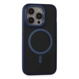Fuchsia İphone 14 Pro Max Uyumlu Rocky Kablosuz Şarj Özellikli Lacivert Kılıf