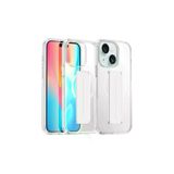 Fuchsia İphone 15 İle Uyumlu Kılıf Alfa Şeffaf Kablosuz Şarj Özellikli Standlı Kapak