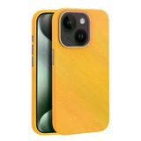 Fuchsia İphone 15 İle Uyumlu Kılıf Wonder Turuncu Deri Kablosuz Şarj Özellikli Kapak