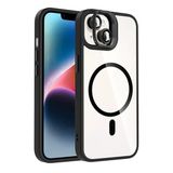 Fuchsia İphone 15 İle Uyumlu Plus Remim Siyah Lensli Kablosuz Şarj Özellikli Standlı Kapak