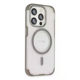 Fuchsia İphone 15 Pro İle Uyumlu Hilton Titan Gri Kablosuz Şarj Özellikli Kapak