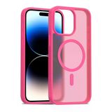 Fuchsia İphone 15 Pro İle Uyumlu Jota Rose Kablosuz Şarj Özellikli Kapak