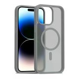Fuchsia İphone 15 Pro İle Uyumlu Jota Titan Gri Kablosuz Şarj Özellikli Kapak