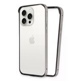 Fuchsia İphone 15 Pro İle Uyumlu Land Bumper Titan Gri Koruma Kapak