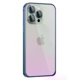 Fuchsia İphone 15 Pro İle Uyumlu Metal Bumper Lacivert Mat Kapak