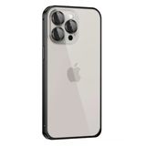 Fuchsia İphone 15 Pro İle Uyumlu Metal Bumper Siyah Mat Kapak