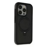 Fuchsia İphone 15 Pro İle Uyumlu Zorda Siyah Airbag Kablosuz Şarj Özellikli Standlı Kapak