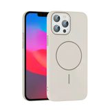 Fuchsia İphone 15 Pro Max İle Uyumlu Broş Krem Kablosuz Şarj Özellikli Kapak