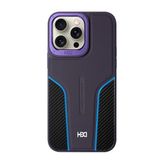 Fuchsia İphone 15 Pro Max İle Uyumlu Hbc-264 Lambor Derin Mor Karbon Fiber Sport Kapak
