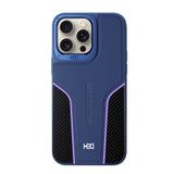 Fuchsia İphone 15 Pro Max İle Uyumlu Hbc-264 Lambor Lacivert Karbon Fiber Sport Kapak
