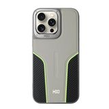 Fuchsia İphone 15 Pro Max İle Uyumlu Hbc-264 Lambor Natural Grey Karbon Fiber Sport Kapak