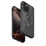 Fuchsia İphone 15 Pro Max İle Uyumlu Hbc-338 Andes Siyah Kablosuz Şarj Özellikli Standlı Kapak