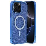 Fuchsia İphone 15 Pro Max İle Uyumlu Helen Lacivert Kablosuz Şarj Özellikli Kapak