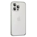 Fuchsia İphone 15 Pro Max İle Uyumlu Metal Bumper Gri Mat Kapak