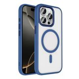 Fuchsia İphone 15 Pro Max İle Uyumlu Terea Lacivert Kablosuz Şarj Özellikli Kapak
