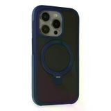 Fuchsia İphone 15 Pro Max İle Uyumlu Zorda Lacivert Airbag Kablosuz Şarj Özellikli Standlı Kapak