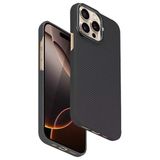 Fuchsia İphone 15 Pro Max Uyumlu Blaze 1000D Kevlar Siyah Kablosuz Şarj Özellikli Kılıf