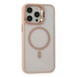 Fuchsia İphone 15 Pro Max Uyumlu Roblox Lens Pudra Kablosuz Şarj Özellikli Standlı Kılıf