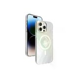 Fuchsia İphone 15 Pro Max Uyumlu Stella Şeffaf Pc Sert Kablosuz Şarj Özellikli Kılıf