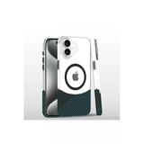 Fuchsia İphone 16 İle Uyumlu Carbon Puzzle Açık Mavi Kablosuz Şarj Özellikli Kapak