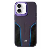 Fuchsia İphone 16 İle Uyumlu Hbc-264 Lambor Derin Mor Karbon Fiber Sport Kapak