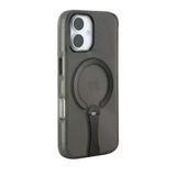 Fuchsia İphone 16 İle Uyumlu Hbc-354 Kunlun Siyah Standlı Kablosuz Şarj Özellikli Kapak