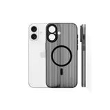 Fuchsia İphone 16 İle Uyumlu Line Gri Kablosuz Şarj Özellikli Kapak