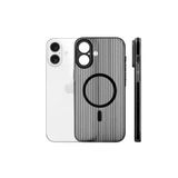 Fuchsia İphone 16 İle Uyumlu Line Siyah Kablosuz Şarj Özellikli Kapak