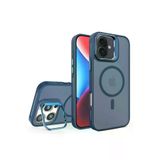 Fuchsia İphone 16 Plus İle Uyumlu Flet Lens Lacivert Kablosuz Şarj Özellikli Kapak