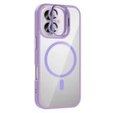 Fuchsia İphone 16 Plus İle Uyumlu Remim Lensli Lila Kablosuz Şarj Özellikli Standlı Kapak