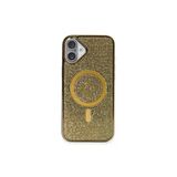 Fuchsia İphone 16 Plus Uyumlu Helen Gold Kablosuz Şarj Özellikli Kılıf