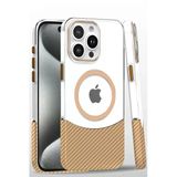 Fuchsia İphone 16 Pro İle Uyumlu Carbon Puzzle Desert Kablosuz Şarj Özellikli Kapak