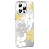 Fuchsia İphone 16 Pro İle Uyumlu Floral Sarı Kablosuz Şarj Özellikli Kapak