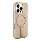 Fuchsia İphone 16 Pro İle Uyumlu Hbc-354 Kunlun Çöl Titanyum Standlı Kablosuz Şarj Özellikli Kapak