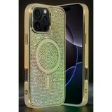 Fuchsia İphone 16 Pro İle Uyumlu Helen Gold Kablosuz Şarj Özellikli Kapak