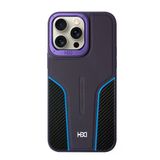 Fuchsia İphone 16 Pro Max İle Uyumlu Hbc-264 Lambor Derin Mor Karbon Fiber Sport Kapak