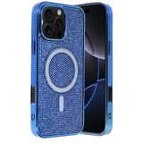 Fuchsia İphone 16 Pro Max İle Uyumlu Helen Lacivert Kablosuz Şarj Özellikli Kapak