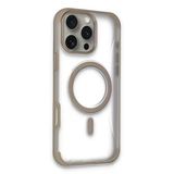 Fuchsia İphone 16 Pro Max İle Uyumlu Hilton Gold Kablosuz Şarj Özellikli Kapak