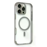 Fuchsia İphone 16 Pro Max İle Uyumlu Hilton Titan Gri Kablosuz Şarj Özellikli Kapak