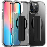 Fuchsia İphone 16 Pro Max İle Uyumlu Kılıf Alfa Siyah Kablosuz Şarj Özellikli Standlı Kapak