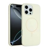 Fuchsia İphone 16 Pro Max İle Uyumlu Kılıf Jully Bej Kablosuz Şarj Özellikli Kapak