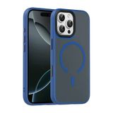Fuchsia İphone 16 Pro Max İle Uyumlu Megane Lacivert Kablosuz Şarj Özellikli Kapak