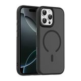 Fuchsia İphone 16 Pro Max Uyumlu Megane Siyah Kablosuz Şarj Özellikli Kapak