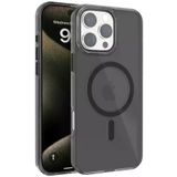 Fuchsia İphone 16 Pro Uyumlu Gleam Siyah Pc Sert Kablosuz Şarj Özellikli Kılıf