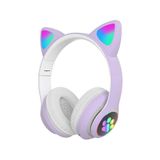Fuchsia Kedi Kulaklık LED Işıklı Bluetooth Kulaklık