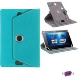 Fuchsia Lenovo Tab M8 8 Inç Uyumlu Fuchsia 360° Dönebilen Standlı Kapaklı Universal Tablet Kılıfı - Turkuaz