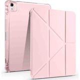Fuchsia M2 Çip iPad Air 13 ile Uyumlu Kalem Bölmeli Trifolding Akıllı Tablet Kılıfı - Rose Gold