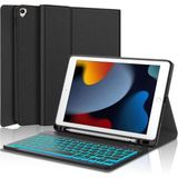 Fuchsia Qpen iPad Pro 11 Inç (2022) Uyumlu Inter Ledli Klavyeli Tablet Kılıf - Siyah