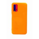 Fuchsia Redmi 9T Uyumlu Nano İçi Kadife Silikon Turuncu Telefon Kılıfı