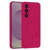 Fuchsia Samsung Galaxy S25 İle Uyumlu Plus Kılıf Jully Kablosuz Şarj Özellikli Kapak - Fuşya